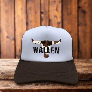 Morgan Wallen Mens Trucker Hat Brown Snapback Outlaw Country Baseball Cap